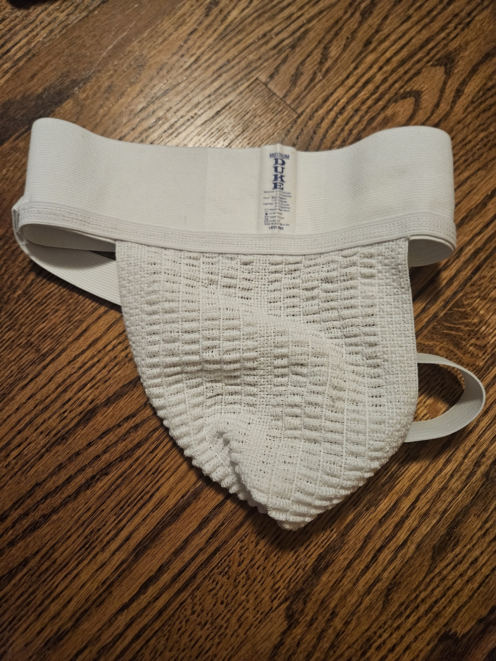 DUKE Men’s White Athletic Jockstrap with Waffle Mesh Pouch